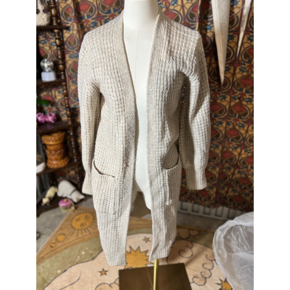 Abercrombie Fitch Cozy Knit Longline Cardigan Sweater XS Beige‎ Neutral Cozy